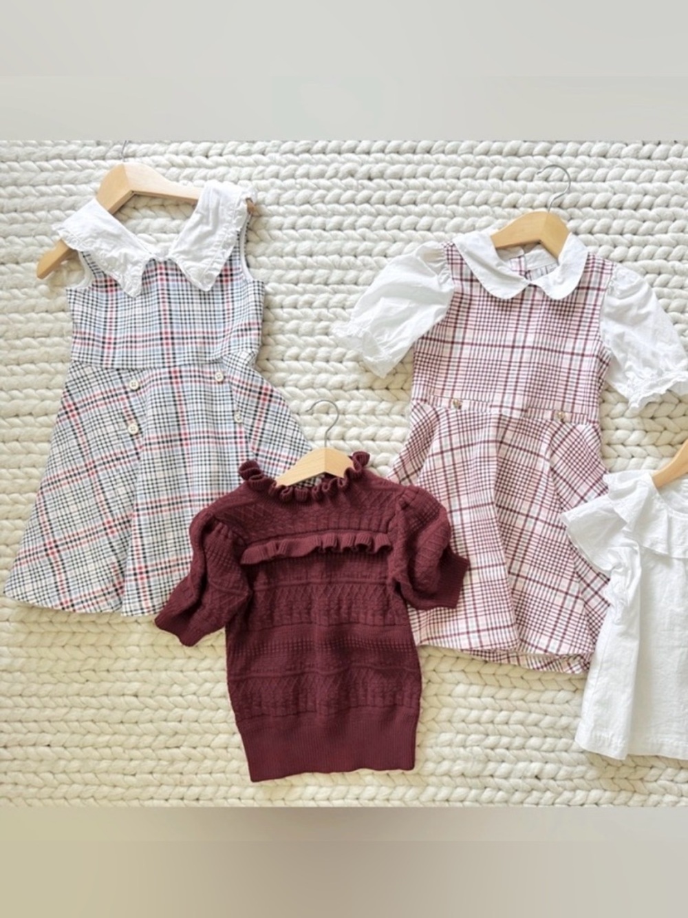 Janie and Jack 5T fall school 4 piece Red Plaid matching set family photos